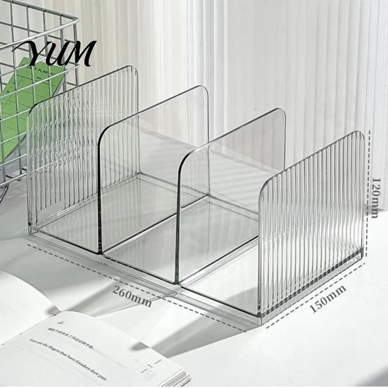 Library Book Ends Clear Acrylic Bookends, Stable Non Slip Desktop Organizer, Document Heavy Duty Holder File Holder, for Office Home Ad School