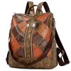 Backpack Women's New European and American Retro Women's Backpack PU Soft Leather Fashion Diamond Multi-functional Travel Backpack