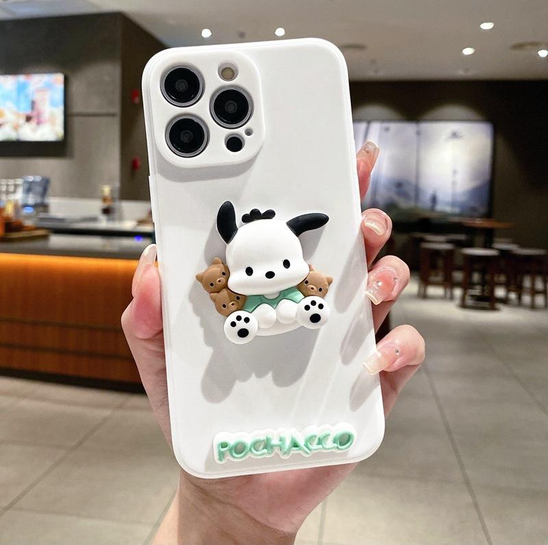 Hot Sale Applicable iPhone 17Promax Cartoon Phone Case Apple 16 Kulomie Cute Pacha Dog Bracelet Soft