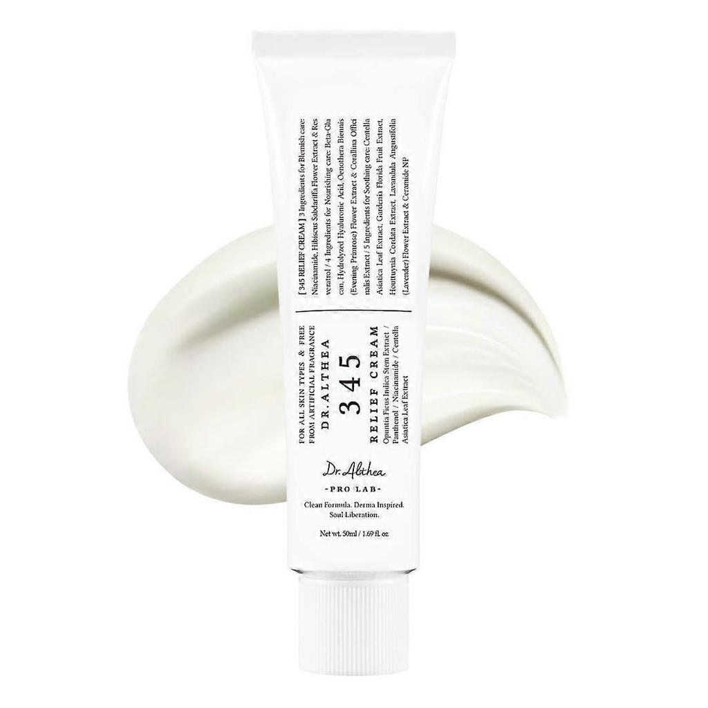 Dr.Althea 345 Relief Cream Daily Moisturizer for Acne-Prone Sensitive Skin Deep Hydrating Blemish Relief Anti-Aging Care Less