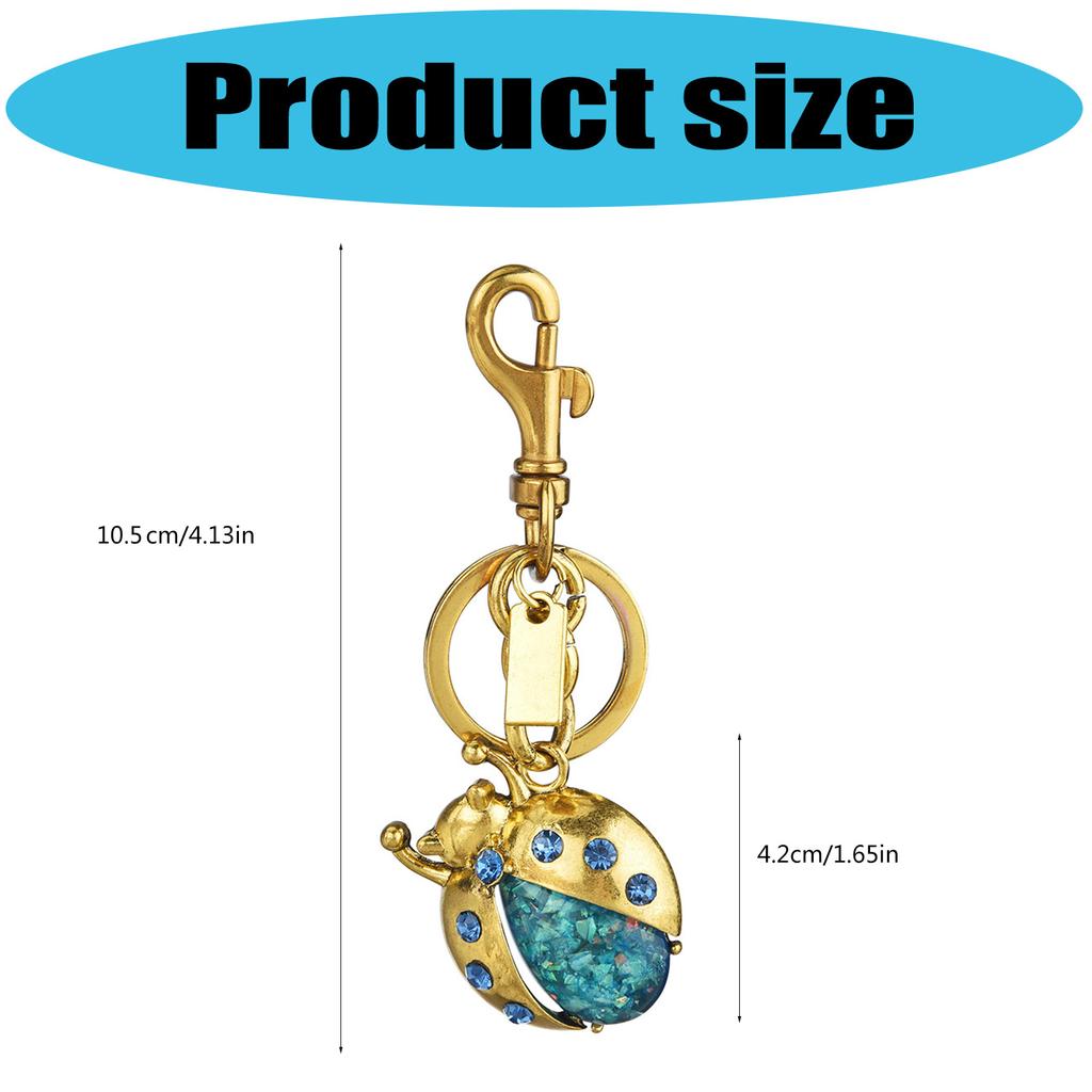 Rhinestones Ladybugs Keychain Portable Alloy Construction Multipurpose Travel Accessory
