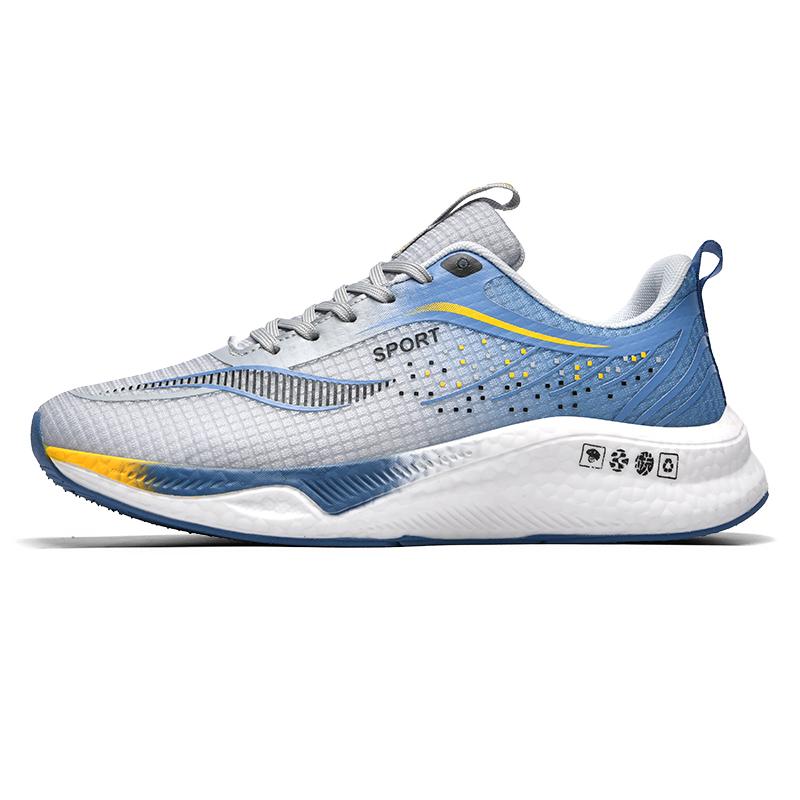 

Мужские кроссовки для бега, дышащие мужские спортивные кроссовки, удобная повседневная прогулочная обувь на шнуровке, спортивная тренировочная обувь 45 серый