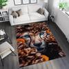 Wild Leopard Living Room Bedroom Large Carpet Nature Camouflage Design Dry Leaves Flower Pattern Anti-slip Rug for Home Decor