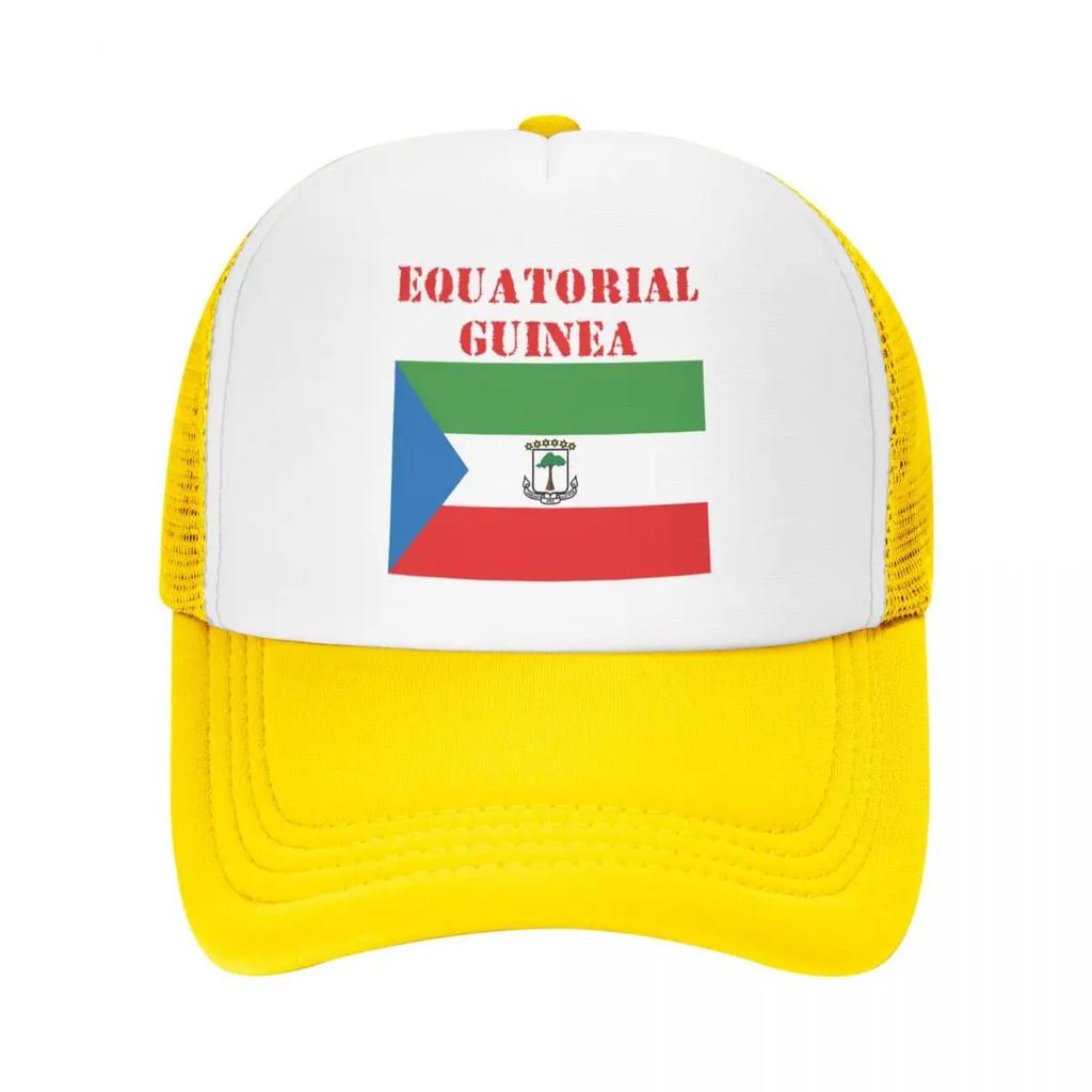 Custom Equatorial Guinea Flag Baseball Cap Unisex Women Personalized Breathable Trucker Hat Streetwear Snapback Dad Hats