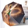 Tinker Bell, Sparkles Themed Automatic Opening and Closing Umbrella, Brightly Colored 8-rib Portable Umbrella, Suitable for Men and Women, A Perfect G