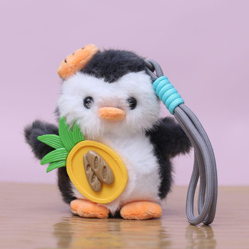Cute Penguin Plush Keychain Cartoon Stuffed Animal Doll Keyring Backpack Pendant Bag Hanging Decoration Birthday Gifts