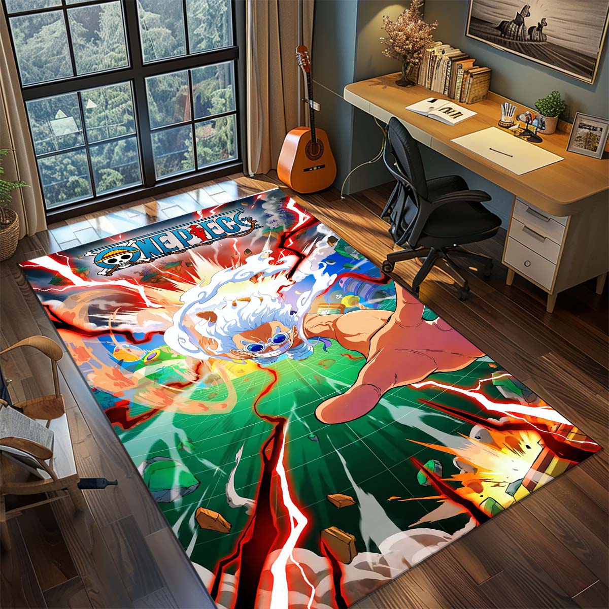 

One Piece Anime Rug Carpet Large Area Rug Non Slip Washable Floor Mat Gamer Room Bedroom Home Decor -QJY 60x90cm