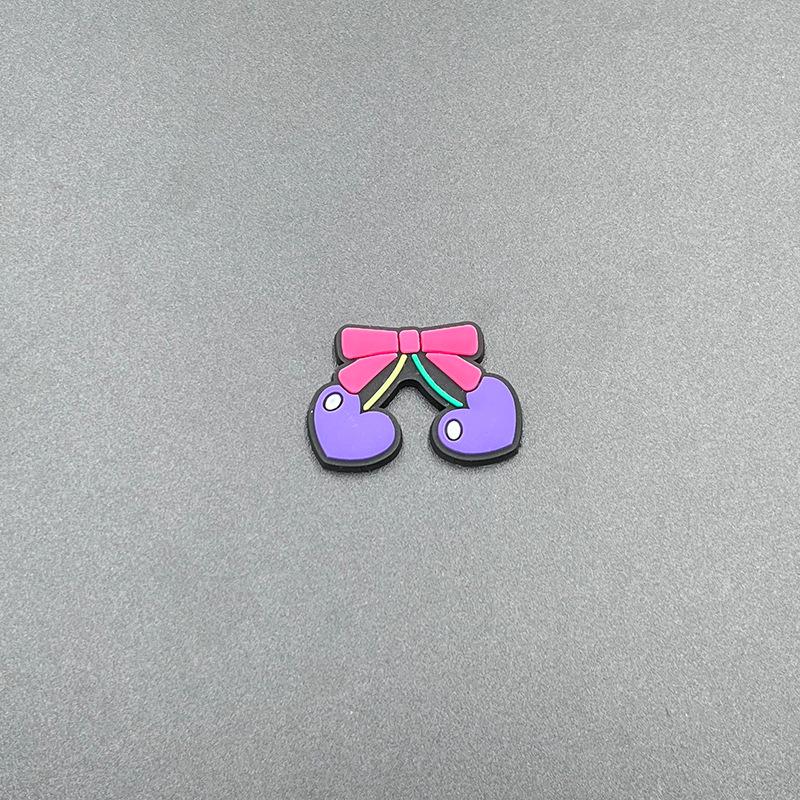 Cherry Hole Cartoon Shoe Buckles: Soft Rubber Red Fruit Series for Kids' DIY Garden Shoes