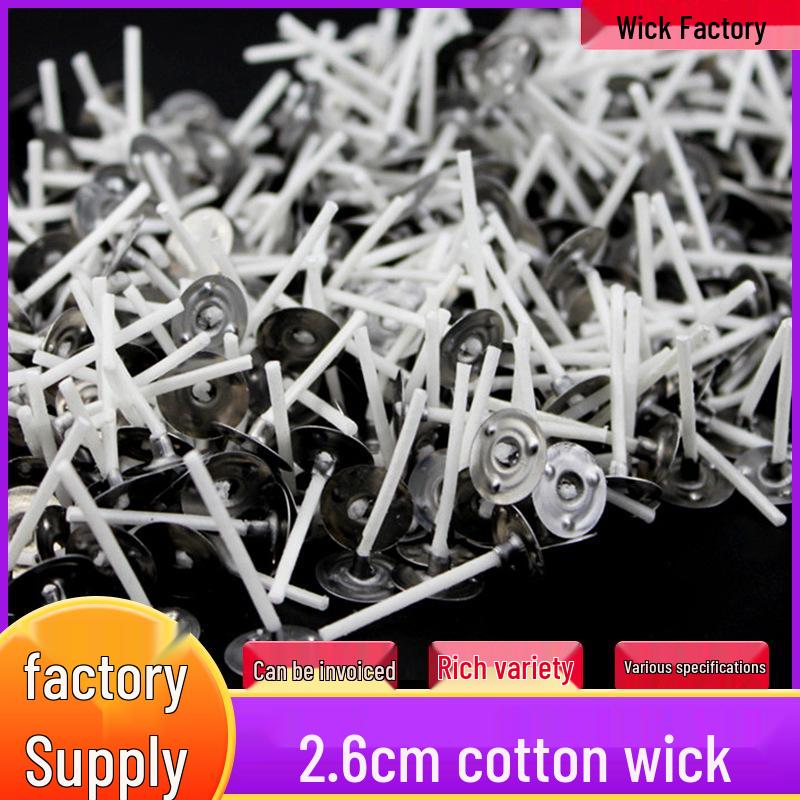 2.6cm Long Cotton Candle Wicks for Ghee Lamps, Tea Lights, and DIY 4-Hour Candles