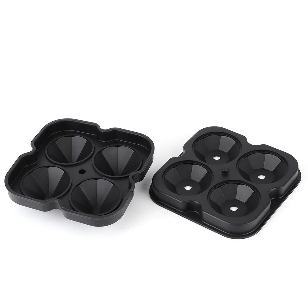

4 Holes Diamond Shaped Ice Ball Mold Maker Silicone Ice Cubes Tray for Party Bar Whiskey Cocktails