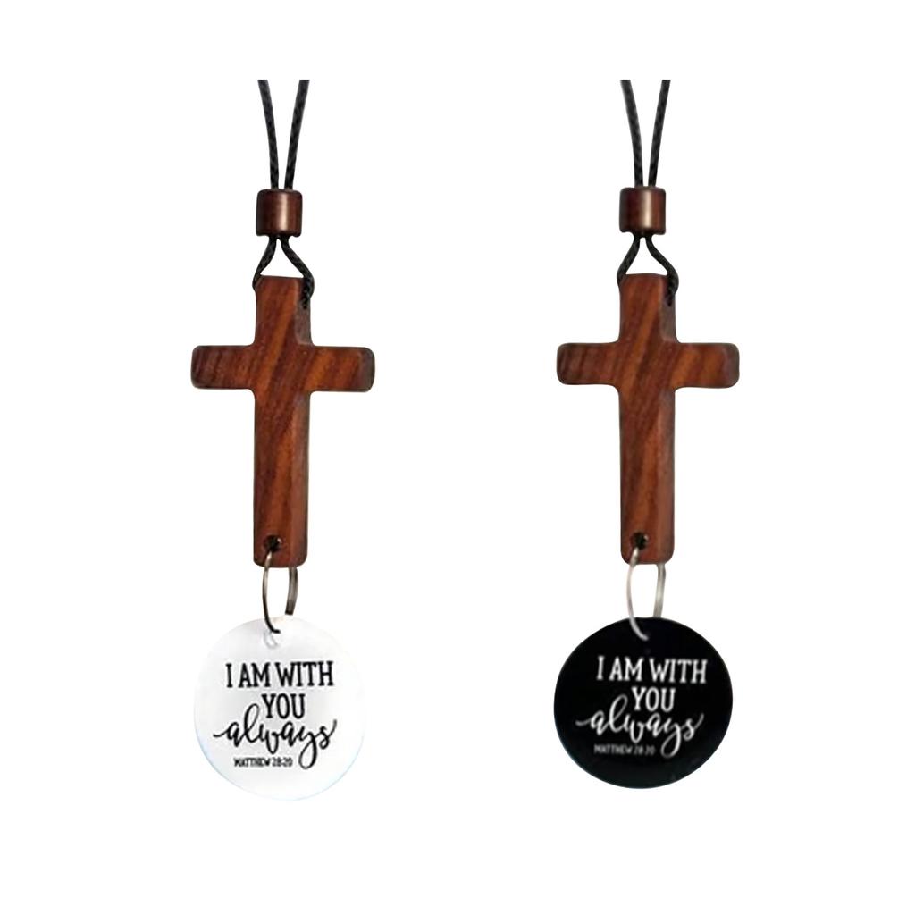 Bible Verse Car Rearview Mirror Hanging Cross Decoration