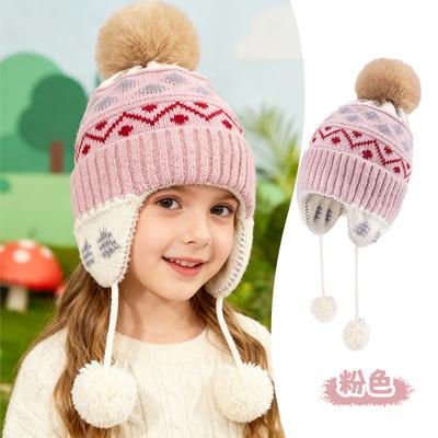 Autumn and Winter Children's Knitted Hats Boys and Girls Winter Wool Ear Caps Warm Casual Cold Wool Caps