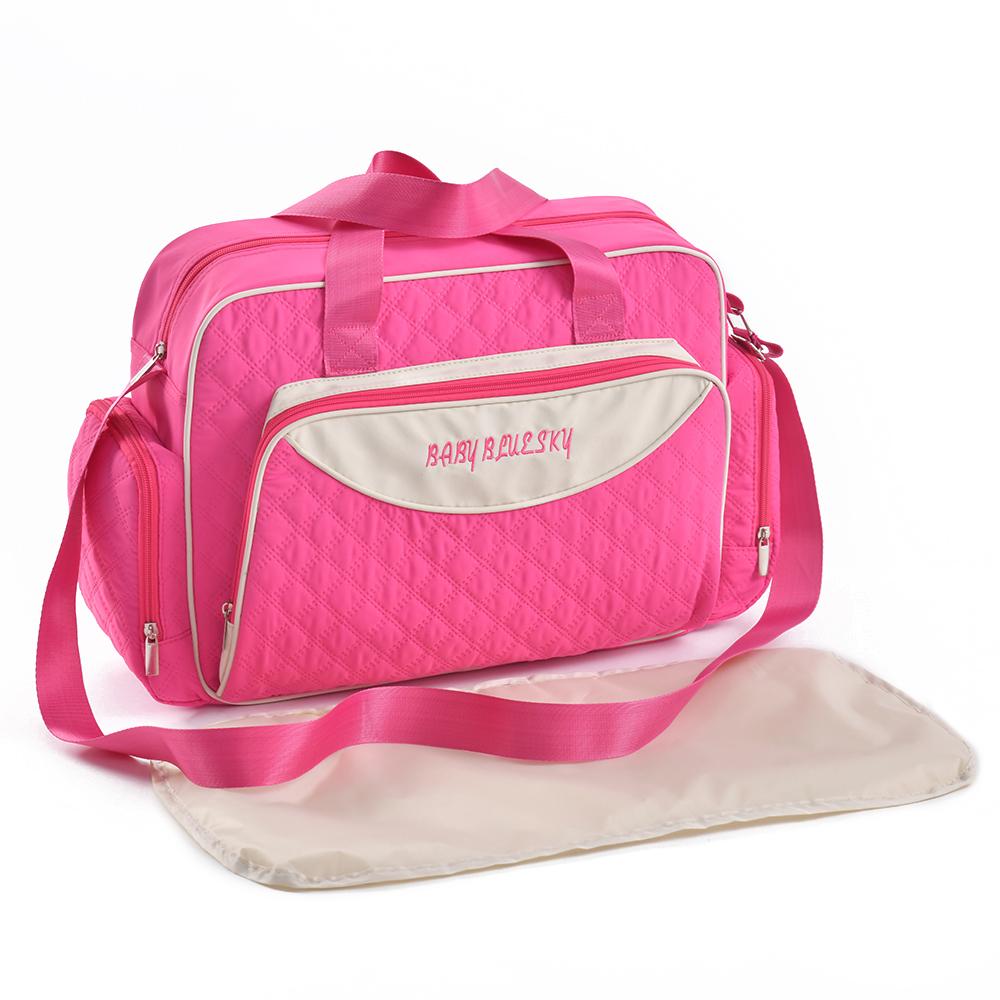 Fashionable And Multifunctional One Shoulder Mommy Bag, Sewing Embroidery, Large Capacity Crossbody Mommy Bag, Hand-Held Diaper