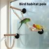 Bite Resistant Parrot Climbing Perch Suction Cup Hanging Bird Ladder  Cage Accessories