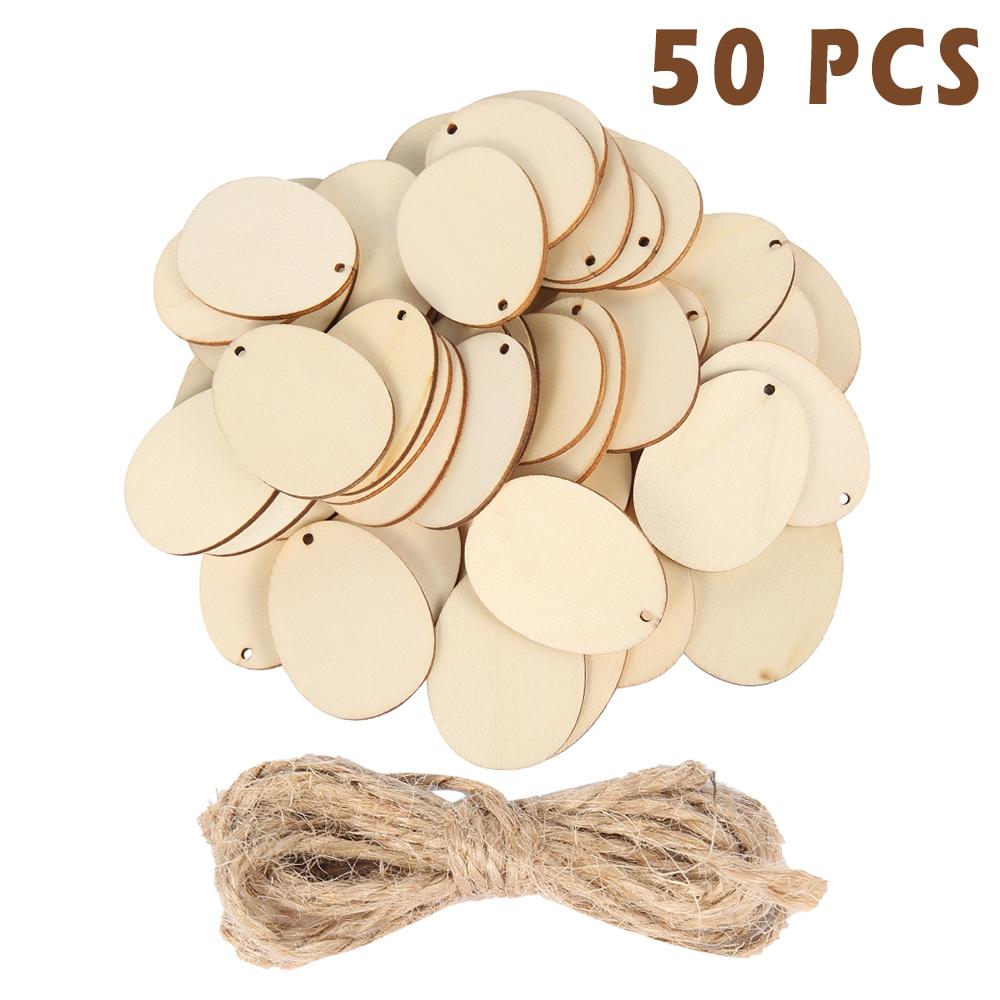 

50PCS Unfinished Wood Slices, Natural Blank Round Blanks Wood Circles for Crafts DIY Art Crafts Painting Home Decor Blank Discs 50mm&2mm