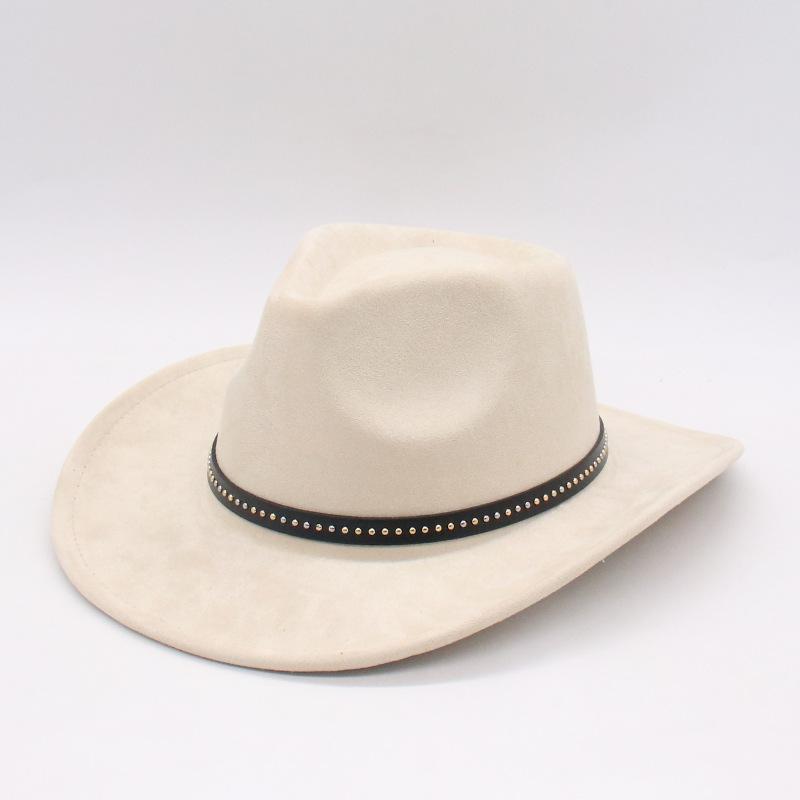 Felt Hat Retro Jazz Top Hat Woolen Hat Men'S And Women'S Western Cowboy Hat