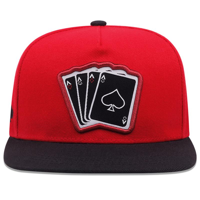 Trendy New Poker A Four Flat Edge Hat Trendy Hip Hop Hat Outdoor Leisure Sunshade Hat Neutral Mesh Hat Adjustable Baseball Hat