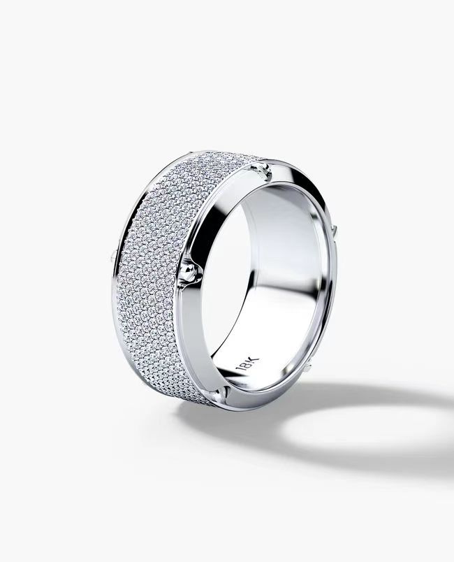 Korean Version Ins Fashion Women'S Ring Temperament Versatile Full Of Diamonds Light Luxury Jewelry