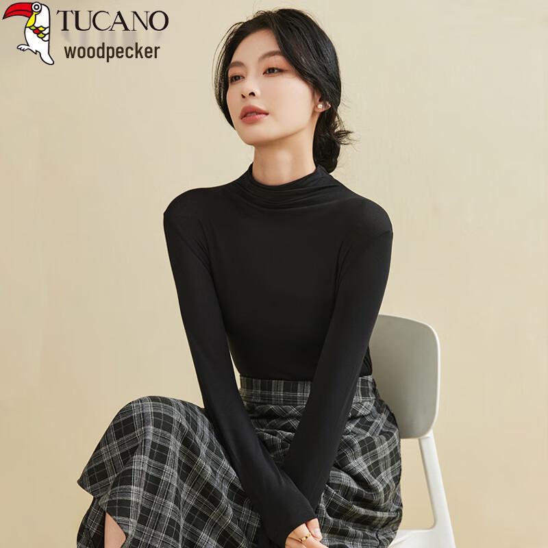 Woodpecker Women s Slim-Fit Elastic Half-Turtleneck Long Sleeve Base Layer Top S