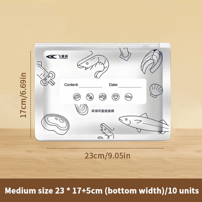 1030 шт Пакеты для сохранения свежести из алюминиевой фольги Самозакрывающиеся Многоразовые упаковочные пакеты Холодильник Морозильная камера Защита от света Утолщенные для еды фруктов мяса M 519₽