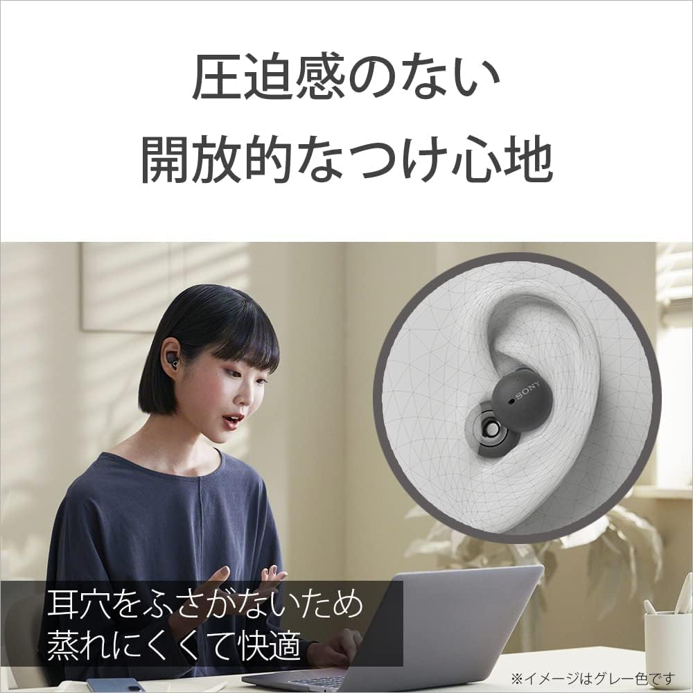 Sony LinkBuds: True Wireless Earphones / Small and Lightweight (4.1 grams) / Fully Open Style for Constant Wear / Microphone for Calls / 12mm Driver /