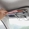 Multifunctional Car Visor Organizer Zippered Sunglasses Clip With Card Holder & Ticket Storage Pouch Auto Interior Accessories