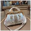 Fashionable Large Capacity Single Shoulder Crossbody Sequin Studded Diamond Handbag