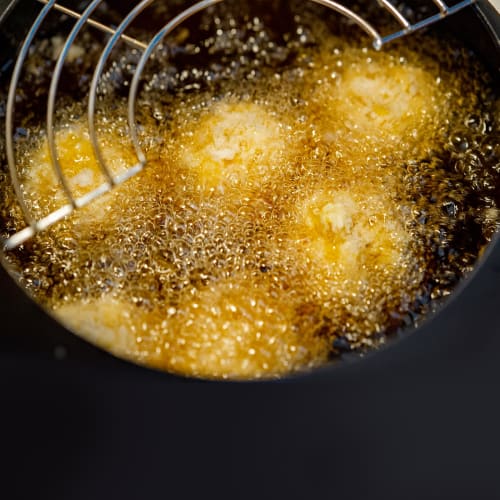 uxcell Semi-Circular Oil Drainer, Stainless Steel Tempura Strainer, for Home Baking, Cooking, Grilling, and Deep Frying, Silver, 24.5cm Long