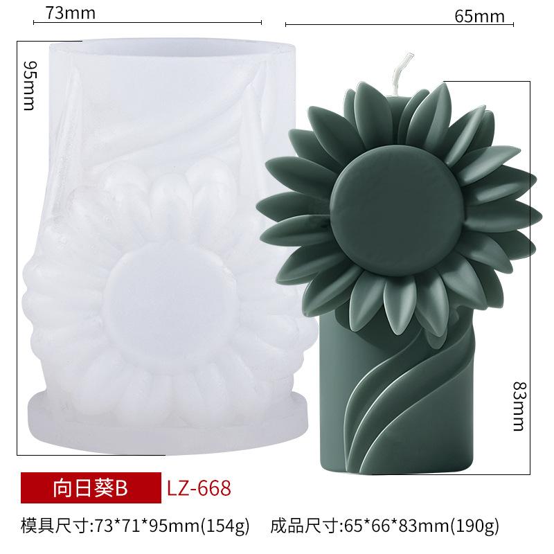 Zonnebloem Aroma Kaars Siliconen Mallen DIY Zonnebloem Creatieve Diffuser Kaars Ornament Siliconen Vorm Voor Handgemaakt Cadeau