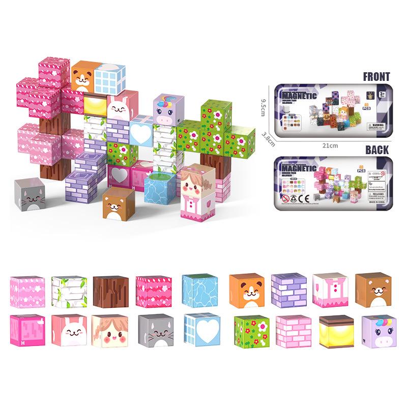 

NEW Magnetic Blocks Travel Set Kid Toys Magnet Cubes Building Construction STEM Game Portable Iron Box Education Toys Xmas Gift