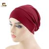 Ethnic elastic headscarf cap, solid color primer cap, chemotherapy cap, bag head hair care cap JDT