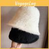 Fashion Women Warmth Fisherman Hat Furry Water Bucket Hat With Brim Wide