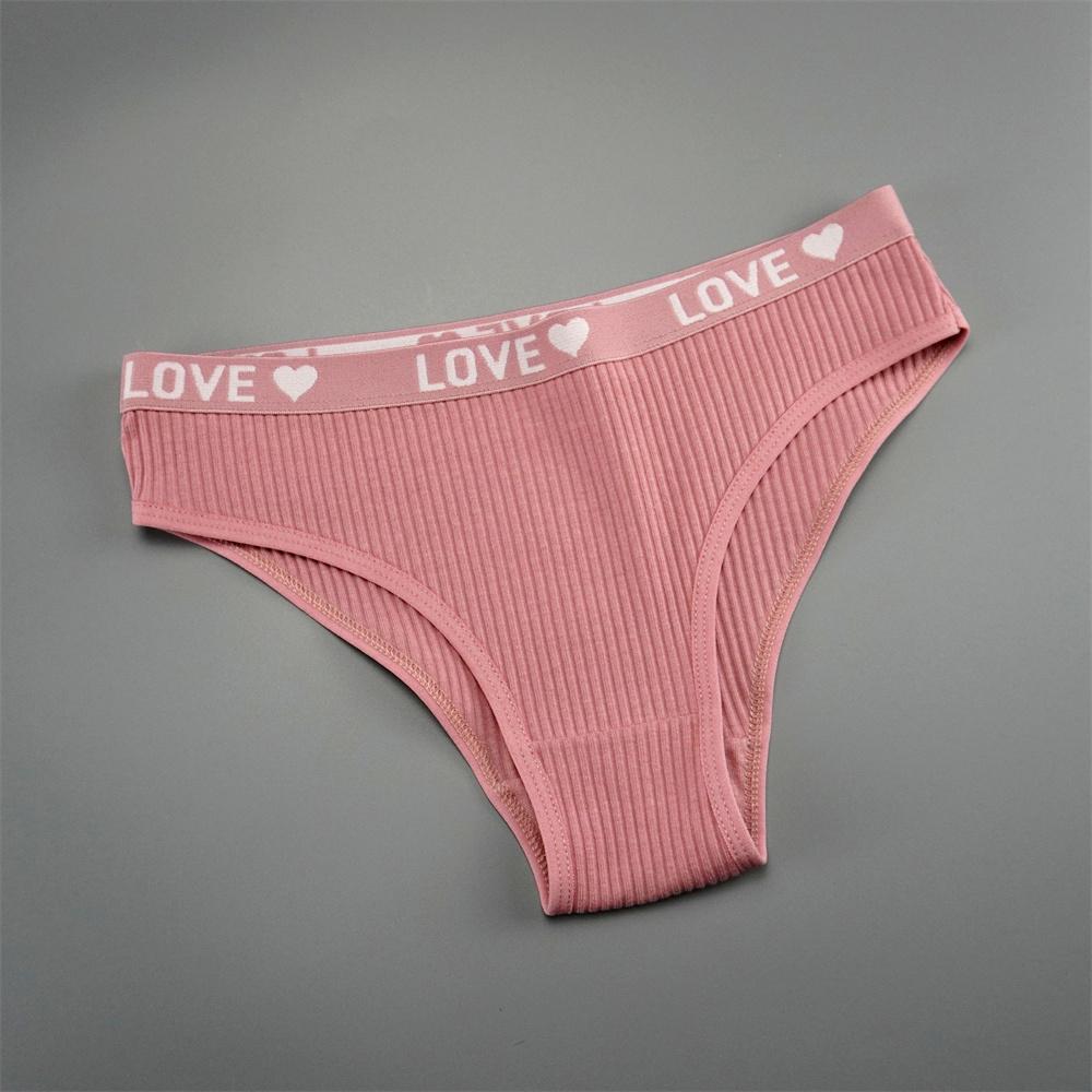 6 PCS/Pack Women Underwears Low Waist Cute Girls' Letters Waistband Cotton Briefs Comfortable Seamless Ladies Lingerie