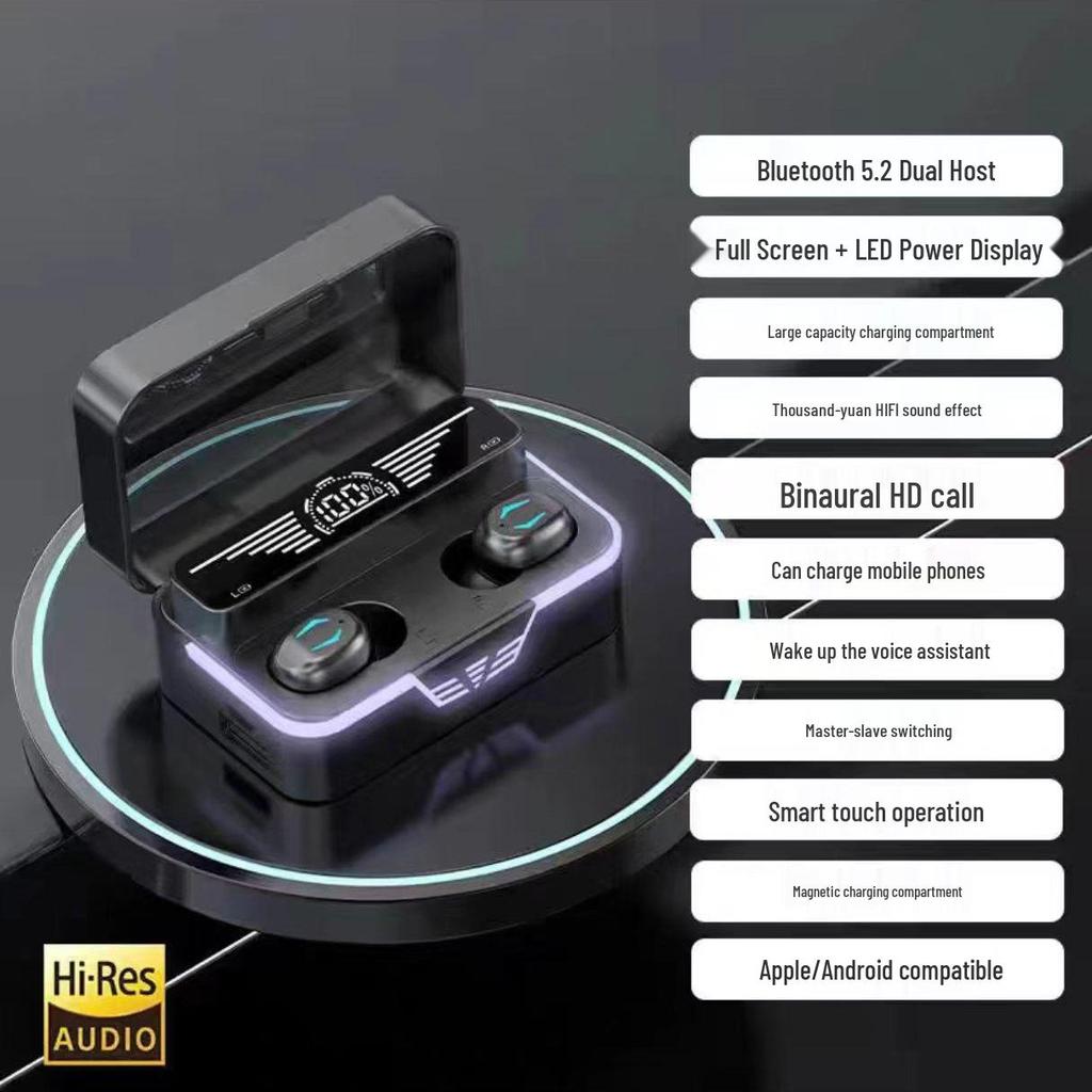 High-Fidelity In-Ear Wireless Bluetooth Earphones with Type-C Charging, Mirror Finish, and Extended Battery Life for Running