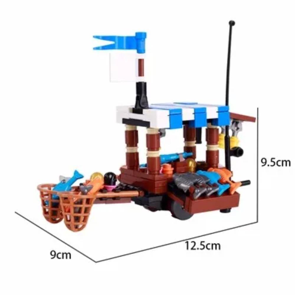 MOC Notice Board Building Blocks Bee Farm Fountain Bonfire Stove Medieval Town Street View Water Wall Bridge Road Sign Brick Toy
