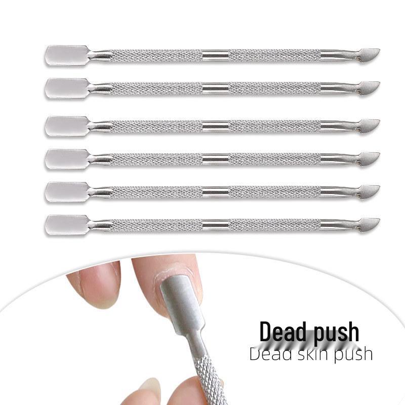 Stainless Steel Double-Ended Nail and Cuticle Pusher with Clipper