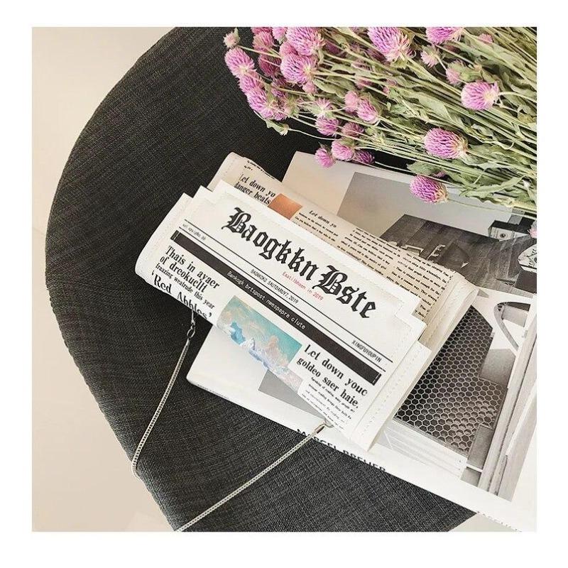 Luxury Designer Women Bags Personality Fashion Shoulder Bags Ladies All-match Messenger Bag Newspaper Modeling Small Square Bag