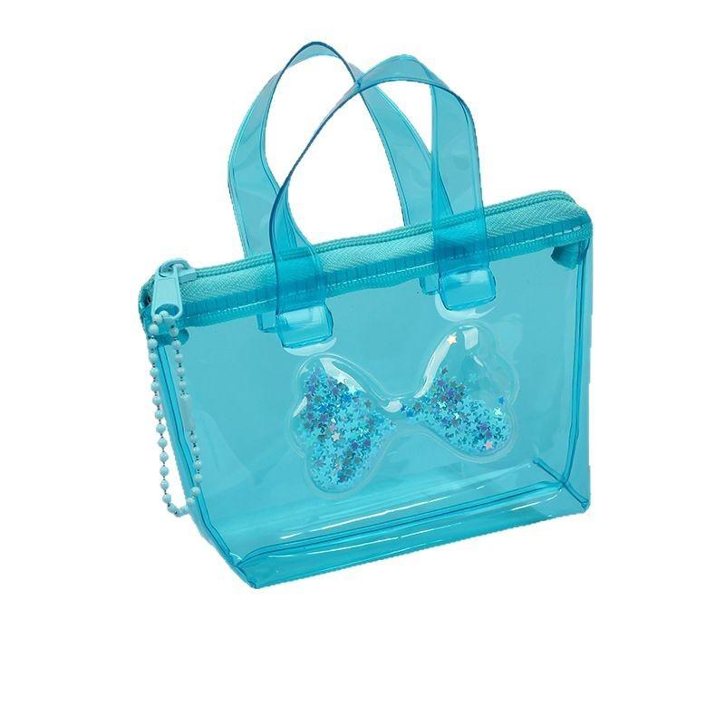 Pvc Girl Heart Butterfly Knot Mini Coin Purse With Waterproof Storage For Casual Use