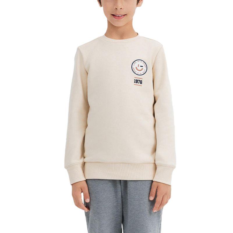 

DECATHLON Свитшот DOMYOS 500 с круглым вырезом Дышащий спортивный флис кремово-бежевый подростковый 161-172