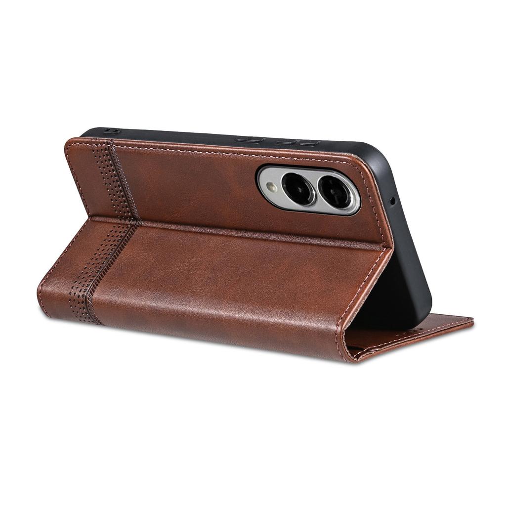 AZNS For Samsung Galaxy S25 Edge Case Cowhide Texture PU Leather Wallet Phone Cover