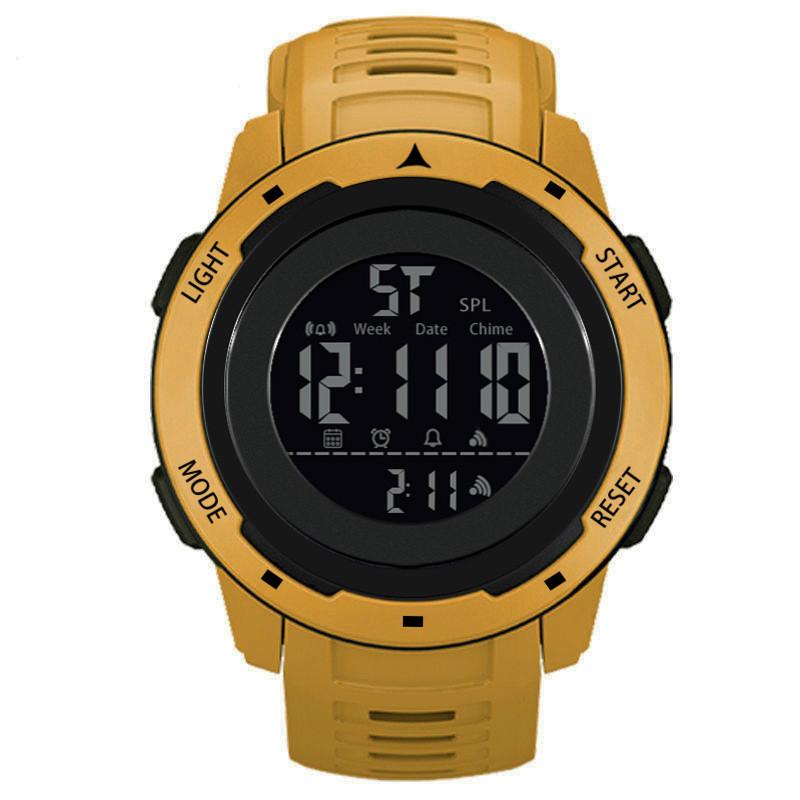 Цифровые часы для подростков Водонепроницаемые спортивные часы с противоударным покрытием и подсветкой для студентов и молодежи жёлтый
