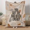 1pc Bad Bitch Energy Blanket Seasonal Universal Home Decorative Throw Blanket, Living Room, Travel .G014
