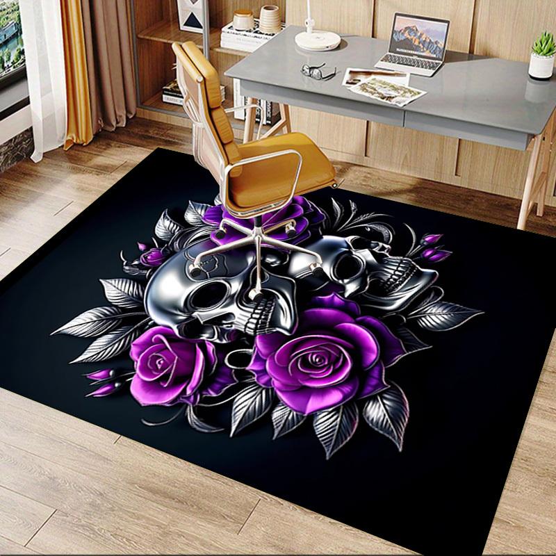 1pc skull purple Carpet, Office Rug Outdoor Mat Home Decor Area Carpet Festival