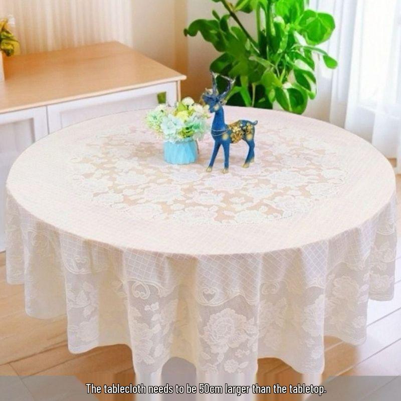 Large Wash-Free Round Tablecloth for Dining and Hotel Use - New Year Boutique Edition