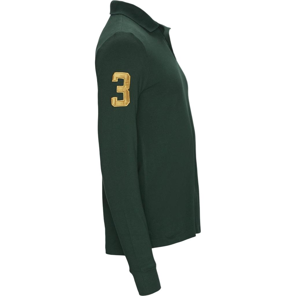 Polo Ralph Lauren Solid Color Embroidered Logo Long Sleeve Polo Shirt Men Tops Green MNPOKNI16810751-D08