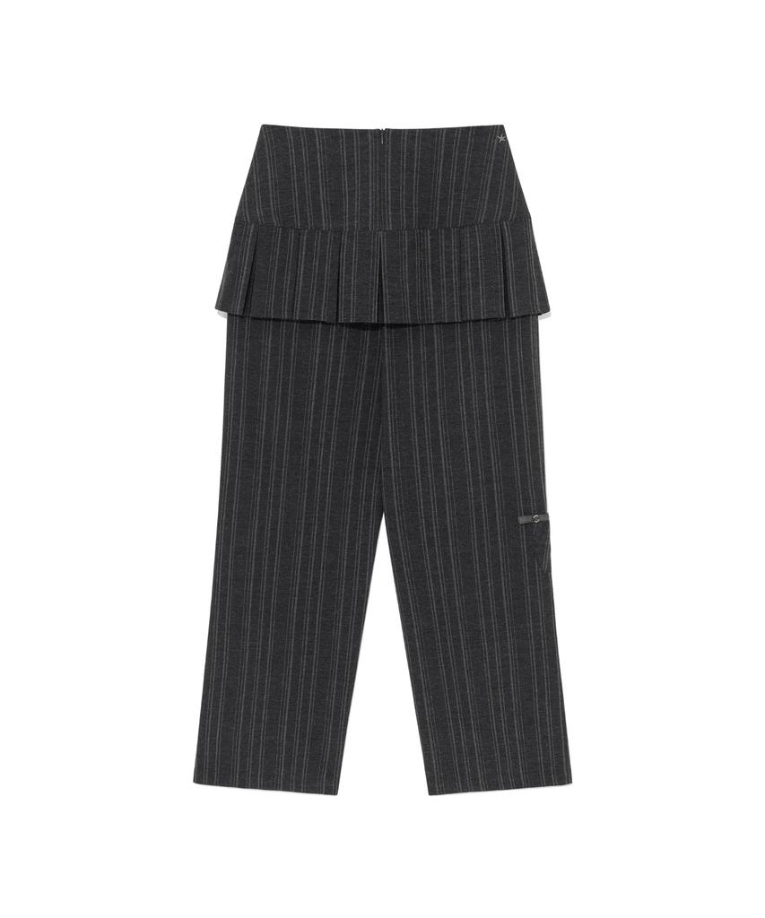 THE COLDEST MOMENT (W) Tcm Skirt Layered Button Pants (Charcoal)