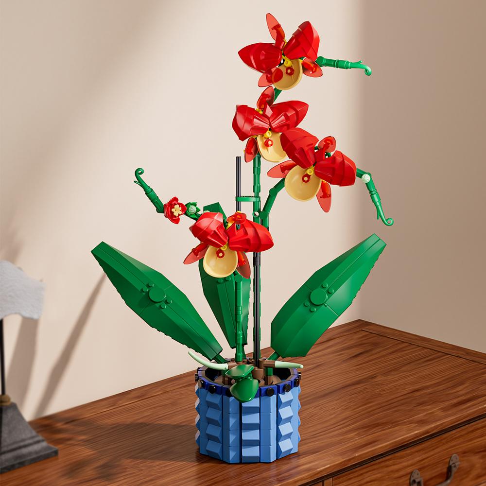 

Строительные блоки набор орхидеи цветы букет цветочные блоки бонсай растение модель кирпичи DIY украшения для дома игрушки дети рождественские подарки