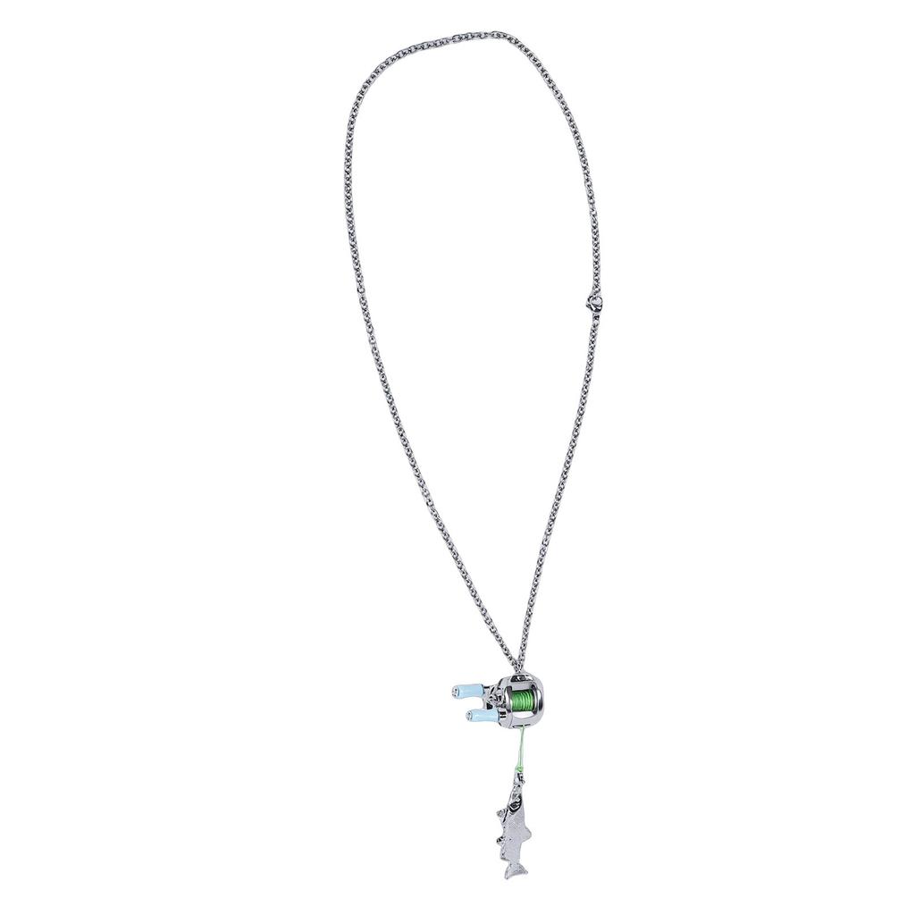   Fishing Reel Necklace   Reel Pendant Necklace with Rotating Handle for Backpack Collectibles
