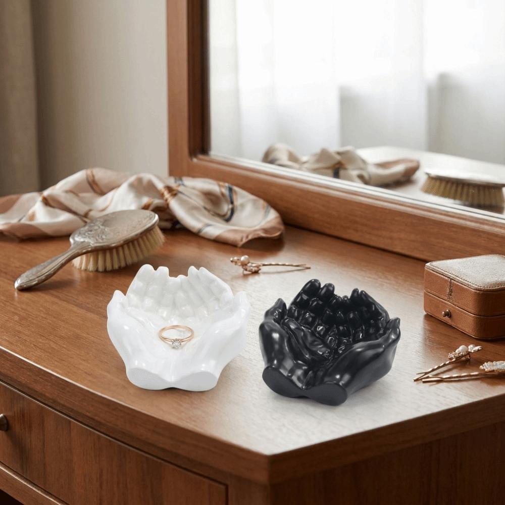 Resin Cupped Hands Tray Decorative Key Storage Tray Palm Ornament Hand Shaped Key Tray Home Decor