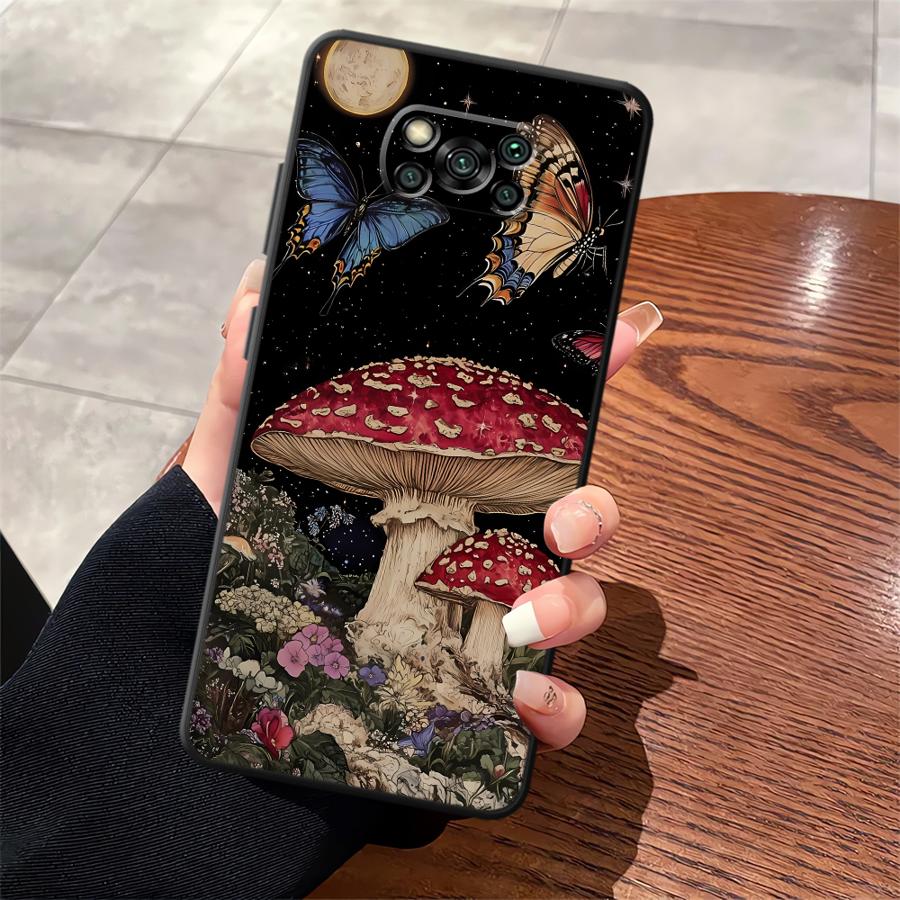 

Чехол для телефона Funda для Xiaomi Poco F8 X3 X4 X5 X7 Pro F1 M5 C61 M3 M4 M7 C50 F3 C75 C71 Покер Гриб Poco F3